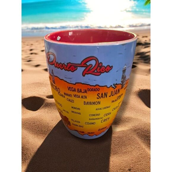 Puerto Rico Map Coffee Mug Souvenir Ceramic Cup San Juan Ponce Arecibo Aguadilla - Picture 3 of 9
